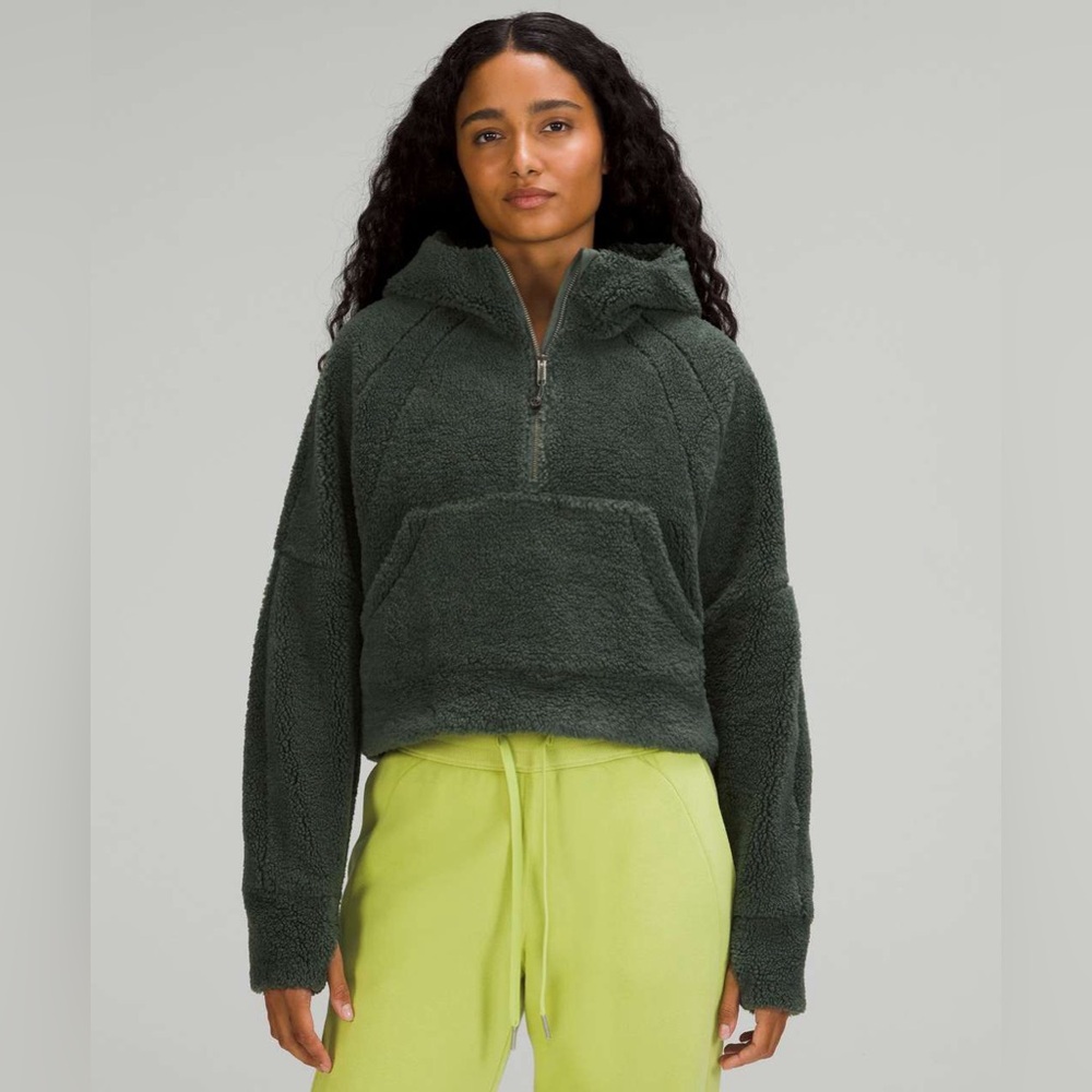 Lululemon Scuba Oversized Half-Zip Fleece Hoodie - Spruce Green - Size M/L